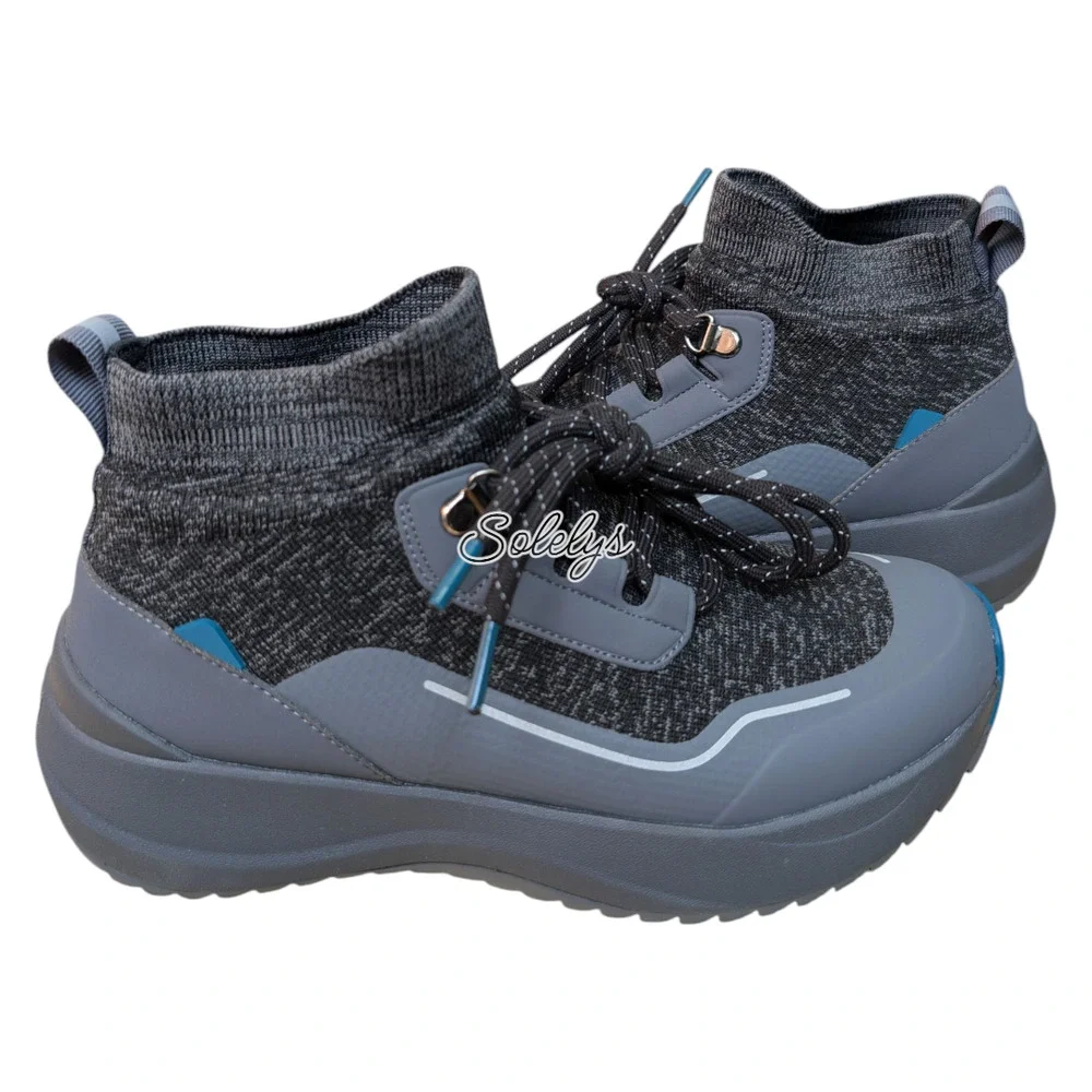 Vessi Stormburst High Womens 6 Peak Black Waterproof DymaTex Knit Sneaker Boot